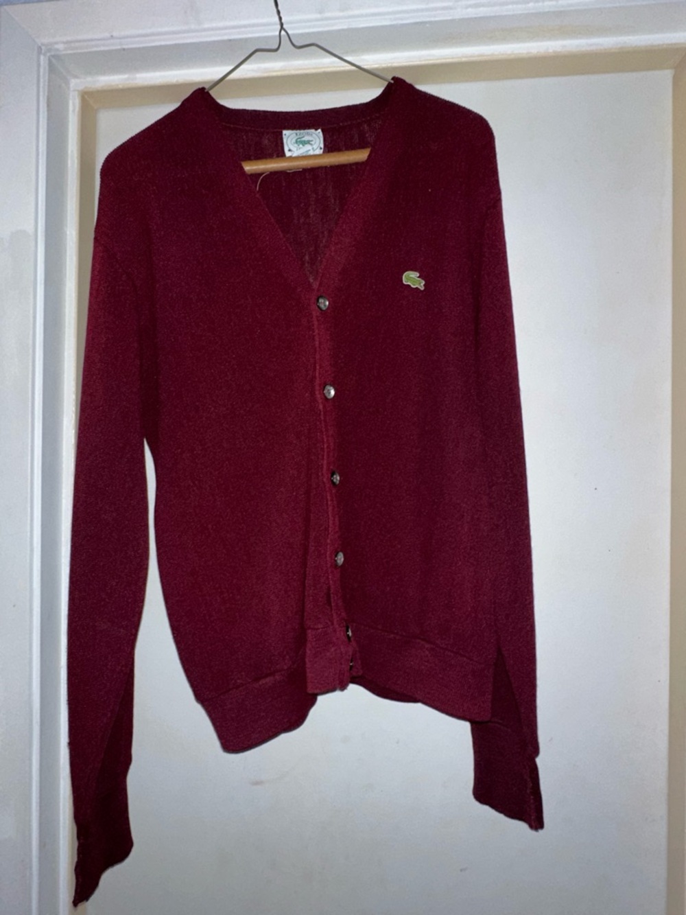 Izod Women's Burgundy V-Neck Button Cardigan